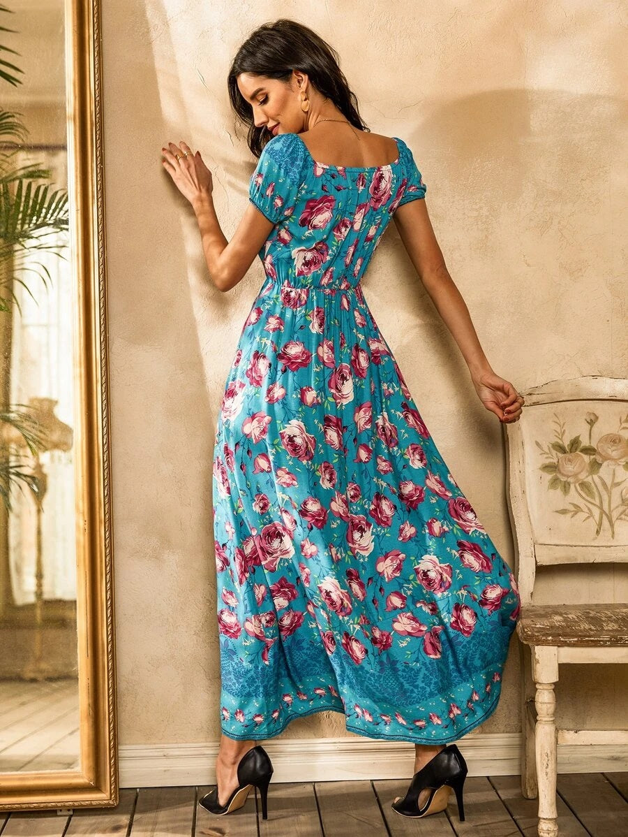 Φόρεμα maxi boho floral