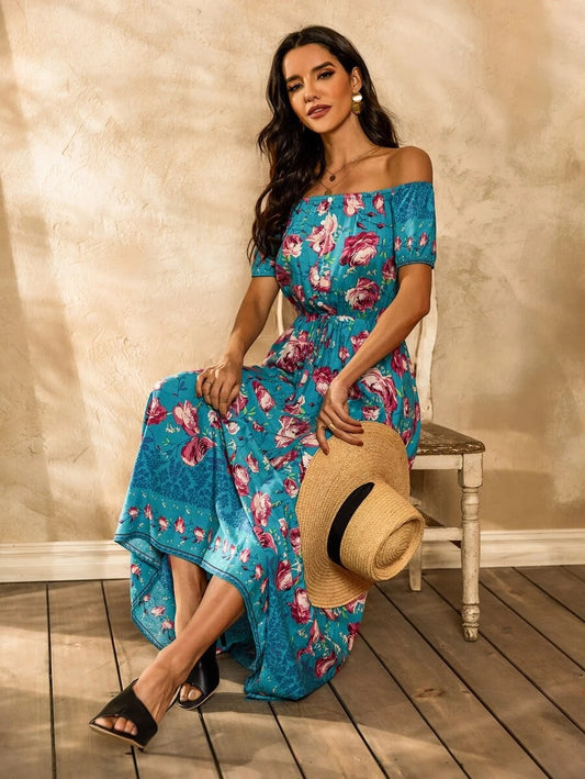 Φόρεμα maxi boho floral