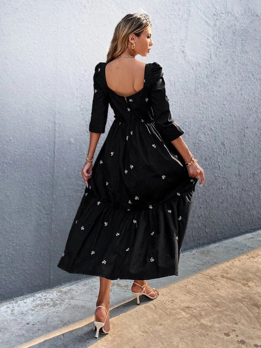 Φόρεμα maxi elegant με κέντημα