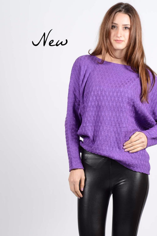 Μπλούζα πλεκτή νυχτερίδα