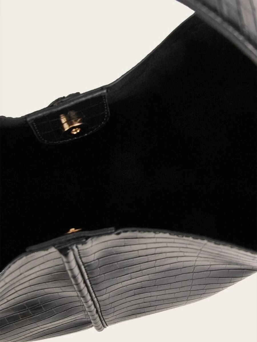 Croco Embossed Bucket Bag