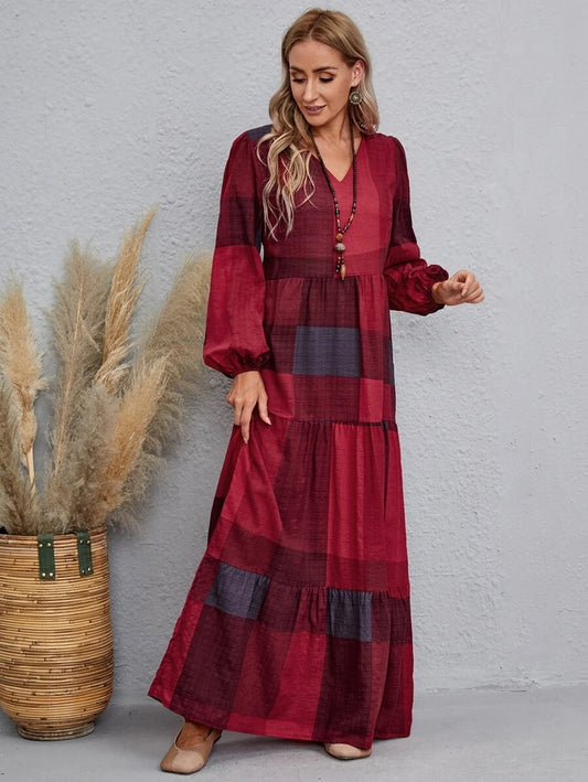Φόρεμα maxi patchwork