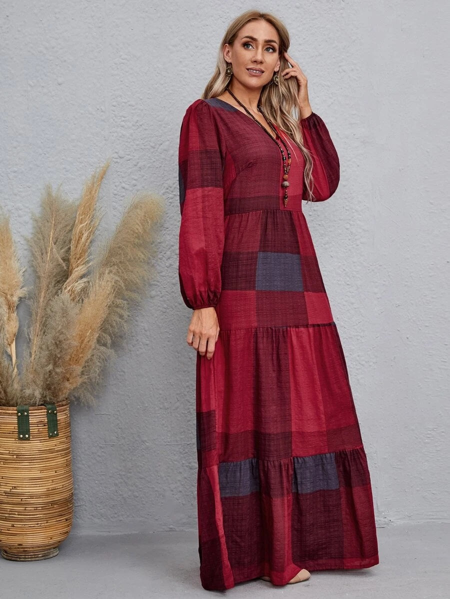 Φόρεμα maxi patchwork