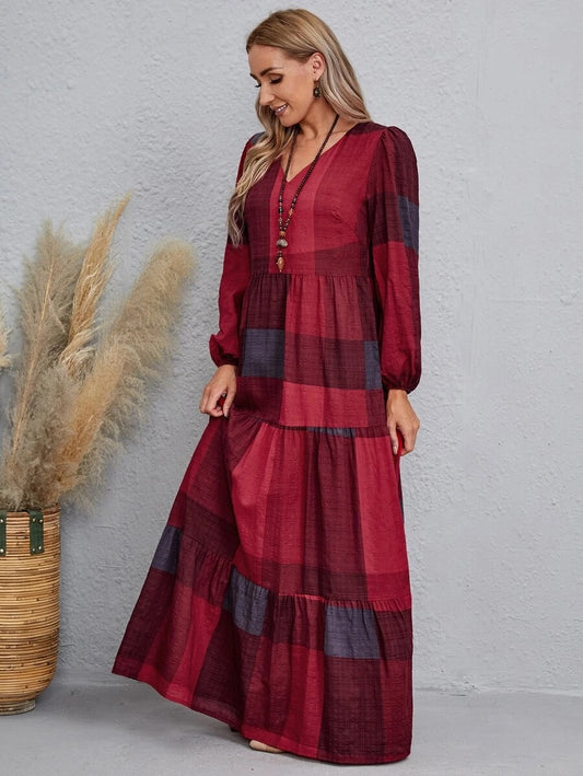 Φόρεμα maxi patchwork