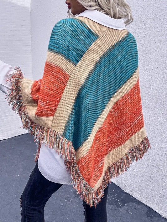 Ponchos πλεκτό πολύχρωμο