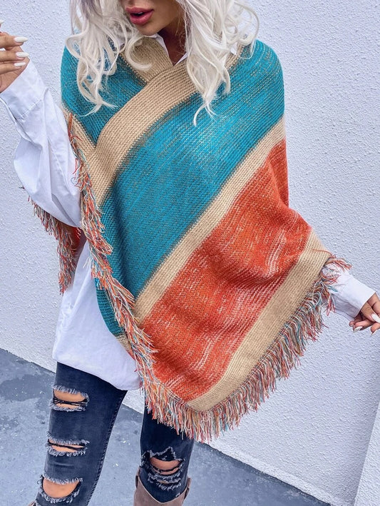 Ponchos πλεκτό πολύχρωμο