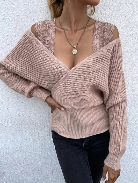 Μπλούζα πλεκτή με δανδέλα