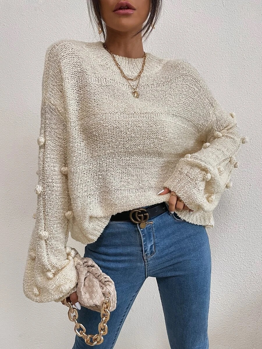 Pullover πλεκτό pom pom