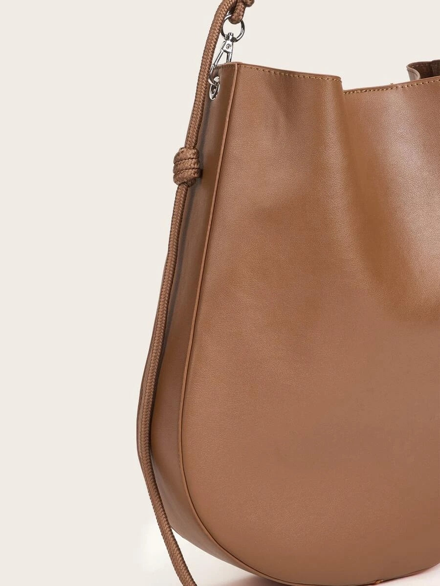 Braided Handle Bucket Bag