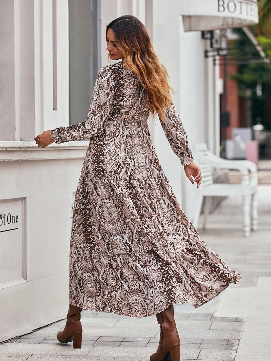 Φόρεμα maxi snake printed