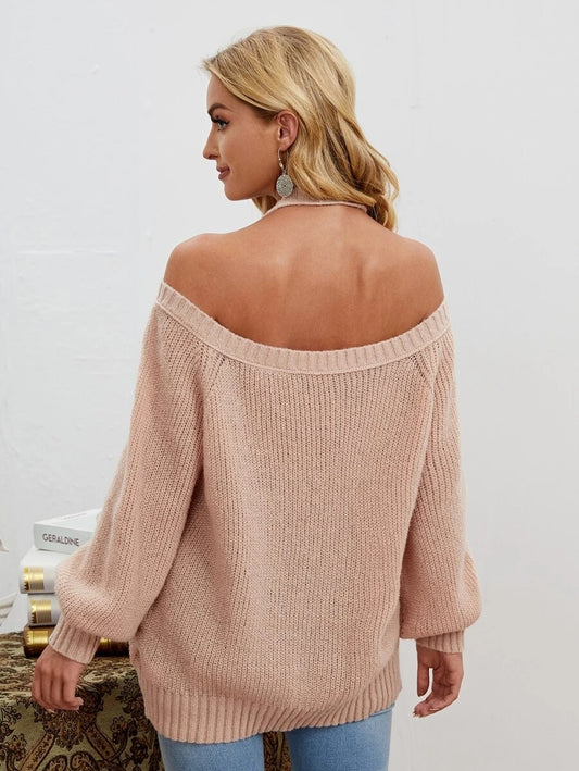 Pullover πλεκτό έξωμο oversized