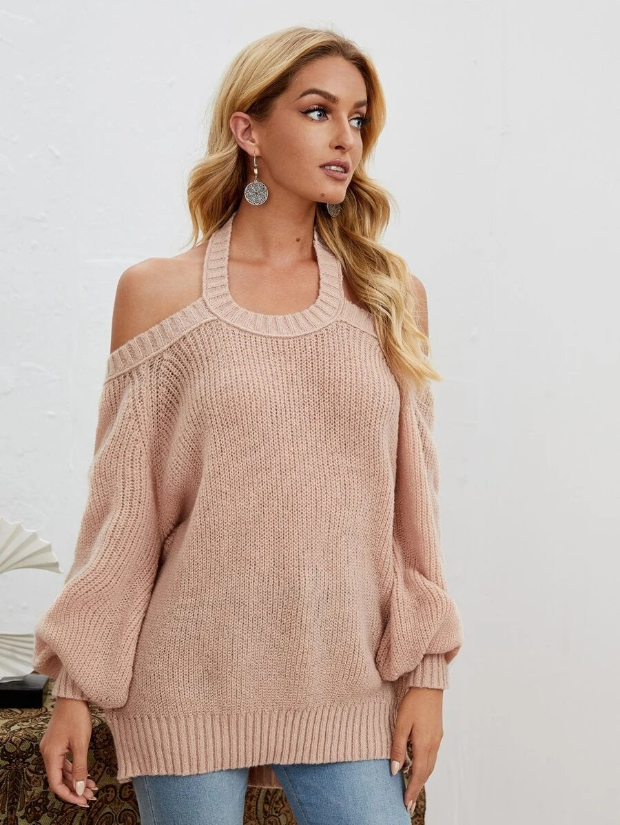 Pullover πλεκτό έξωμο oversized