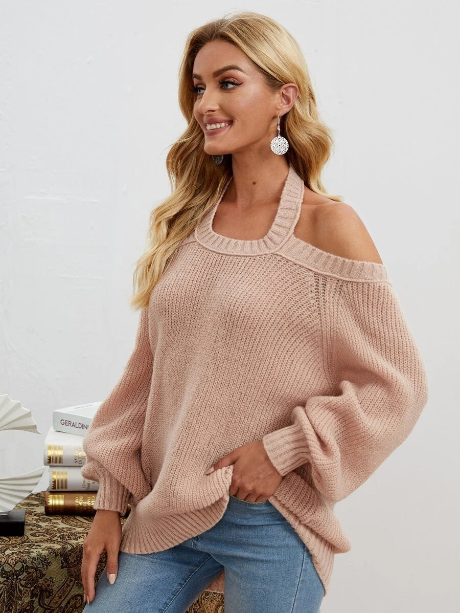 Pullover πλεκτό έξωμο oversized