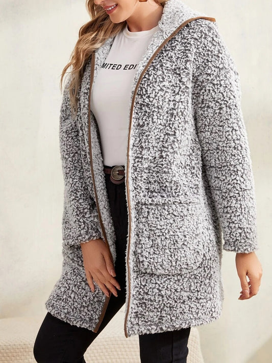 Teddy jacket με κουκούλα
