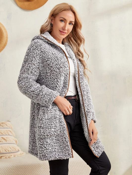 Teddy jacket με κουκούλα