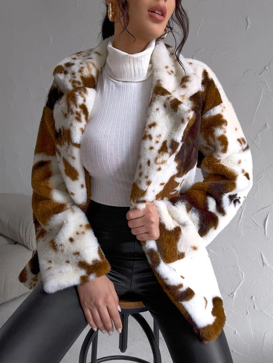 Ζακέτα γούνινη animal printed