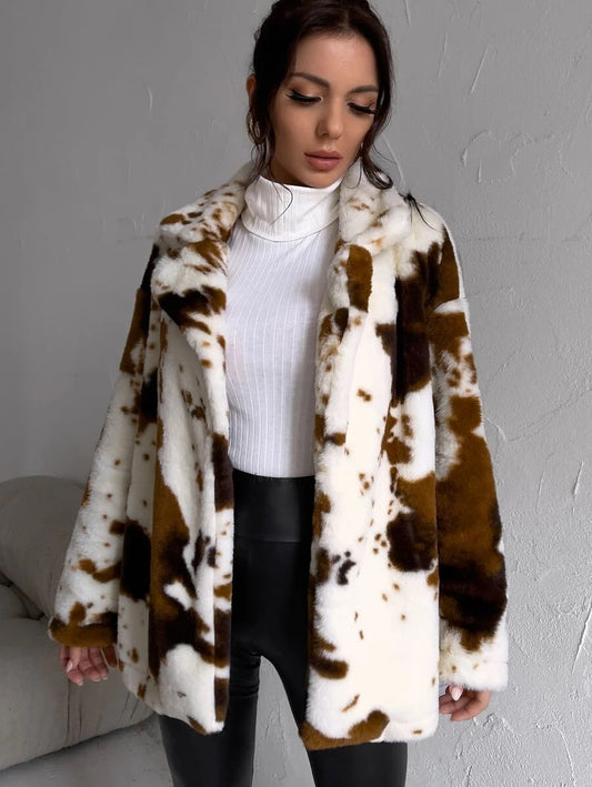 Ζακέτα γούνινη animal printed