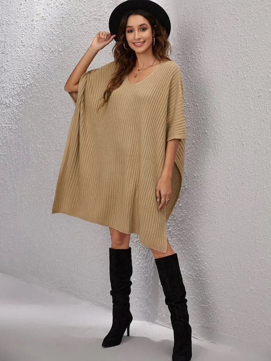 Μπλουζοφόρεμα midi πλεκτό rib