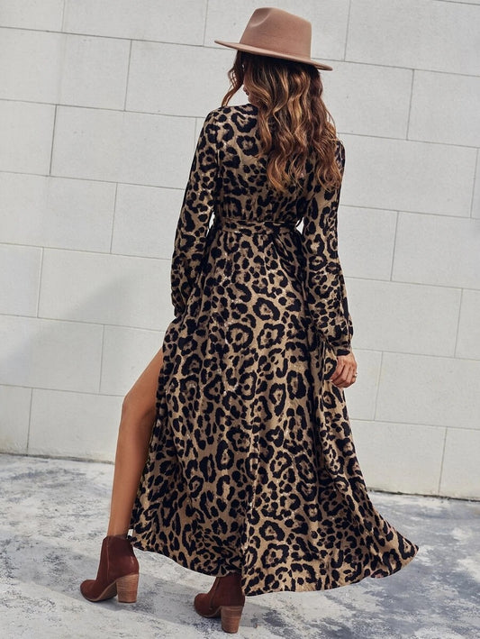 Φόρεμα maxi croise animal printed