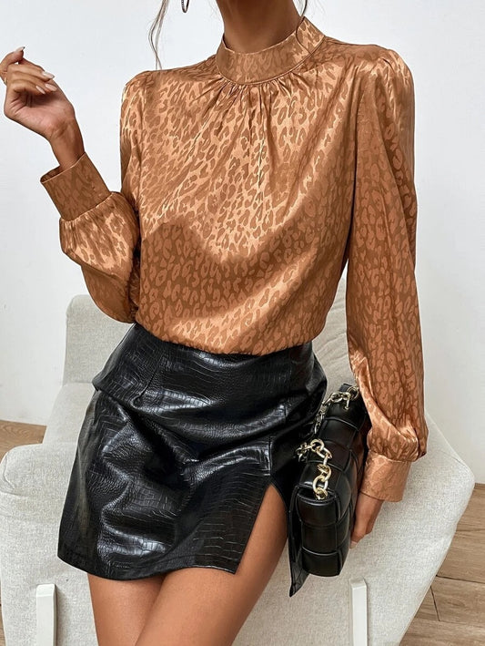 Μπλούζα σατινέ animal printed