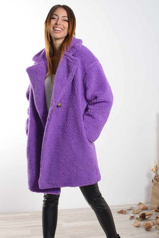 Παλτό midi μπουκλέ oversized