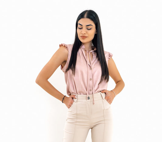 Πουκάμισο αμάνικο με βολάν