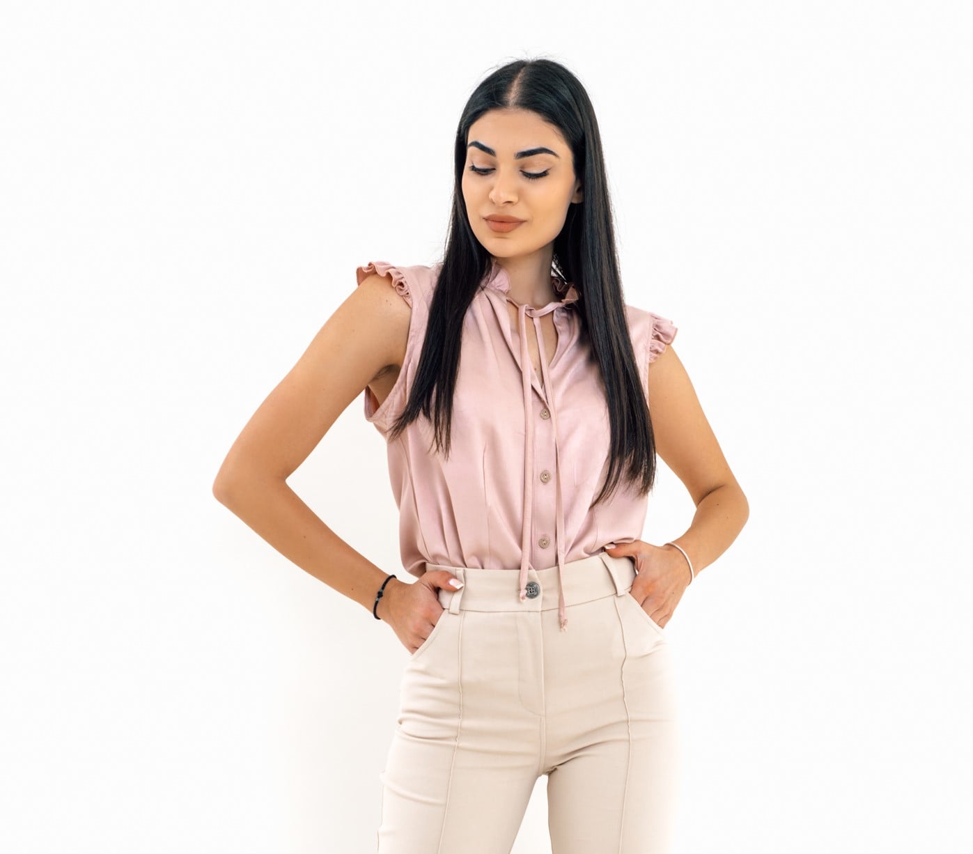 Πουκάμισο αμάνικο με βολάν