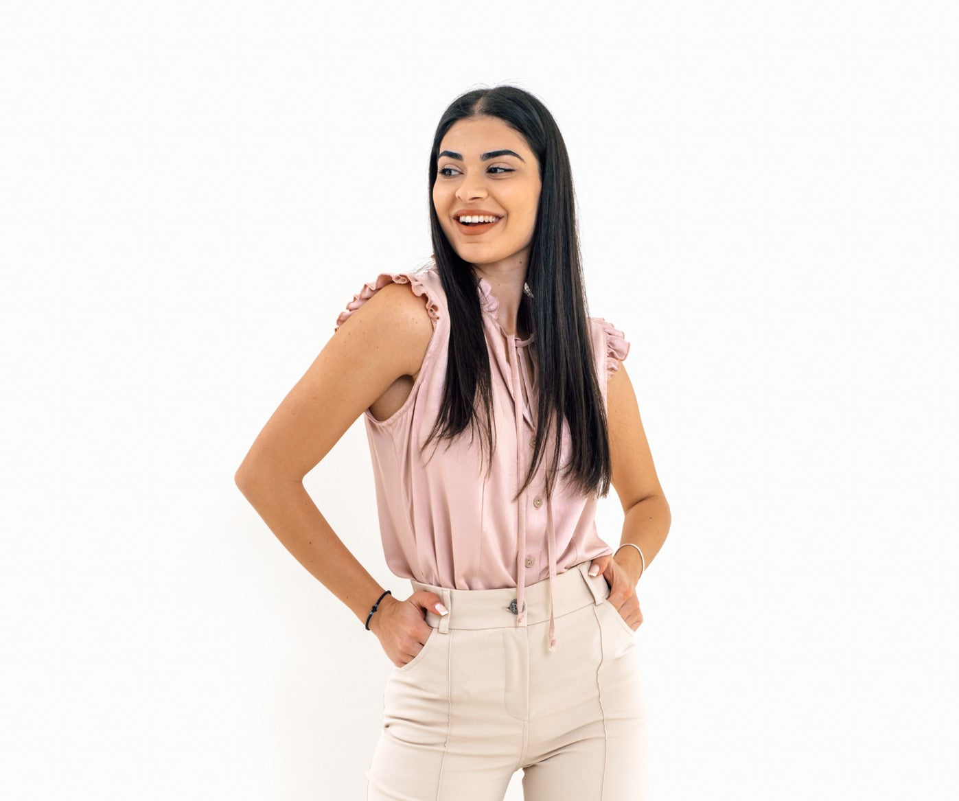 Πουκάμισο αμάνικο με βολάν