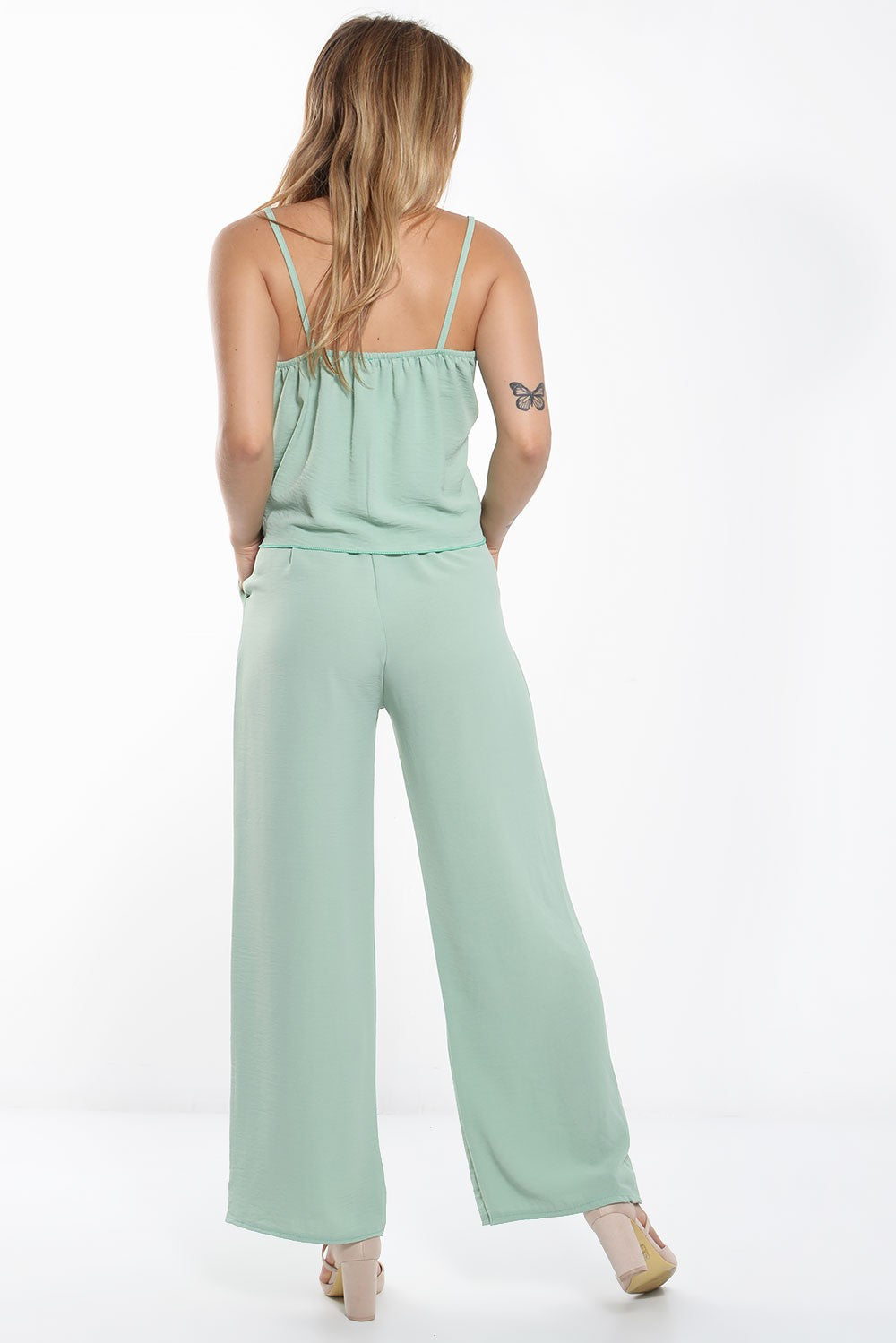 Σετ top cropped - παντελόνα