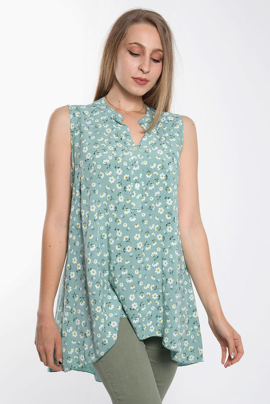 Μπλούζα floral αμάνικη