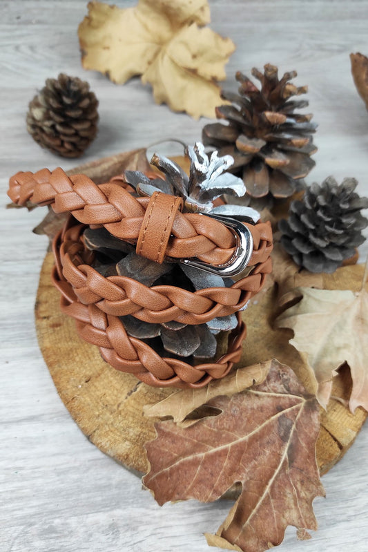 Ζώνη δερματίνης πλεξούδα