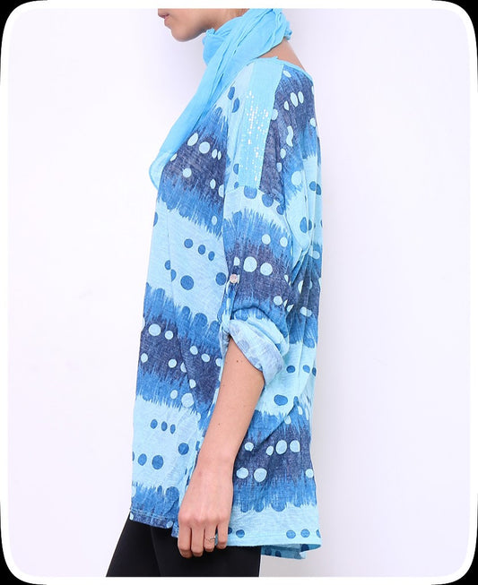 Μπλούζα πολύχρωμη με βούλες