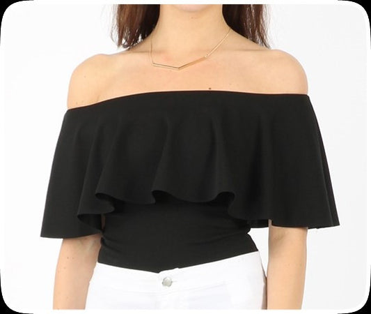 Κορμάκι strapless με βολάν scuba crep