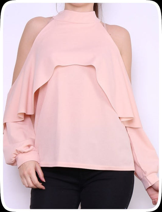 Μπλούζα έξωμη με βολάν