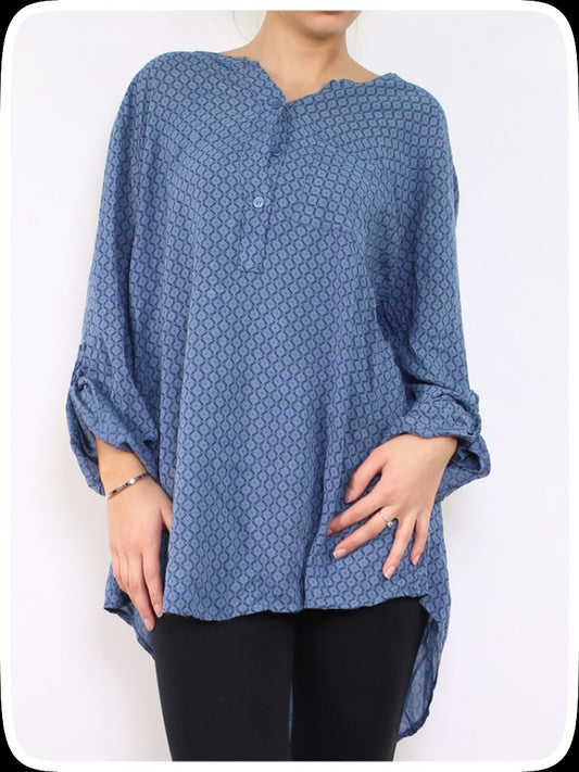 Πουκαμίσα ασύμμετρη με κουμπιά