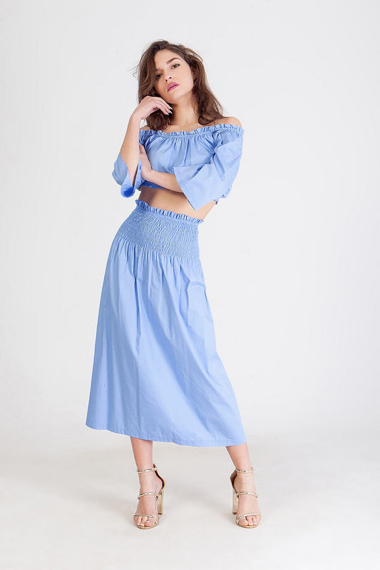 Set top cropped και φούστα