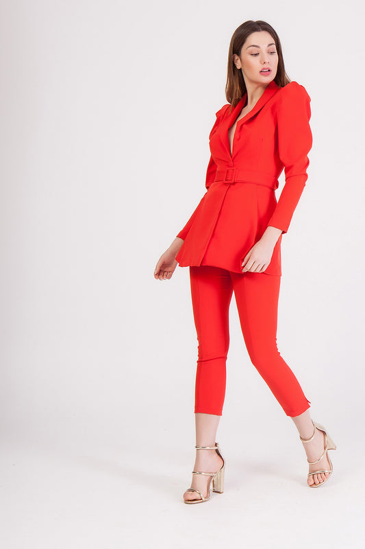 Σετ σακάκι - παντελόνι κάπρι