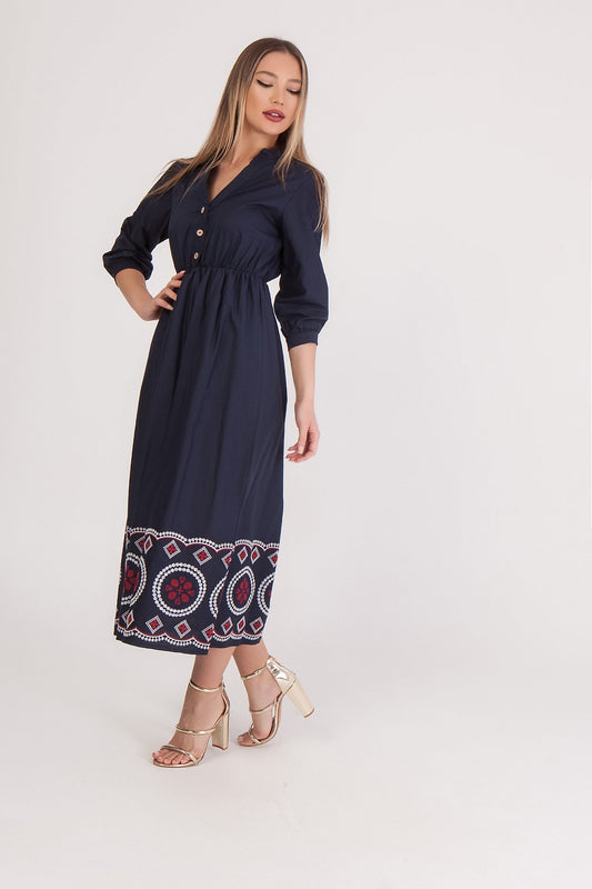 Φόρεμα maxi με κέντημα