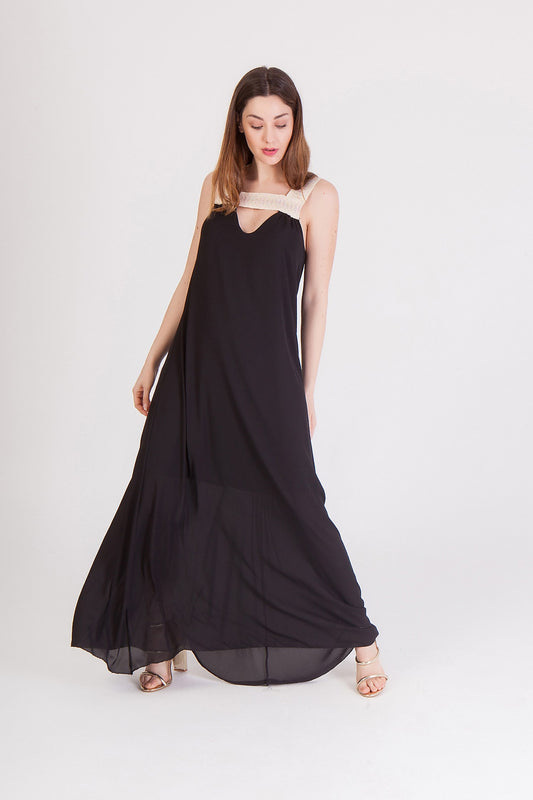 Φόρεμα αμάνικο maxi