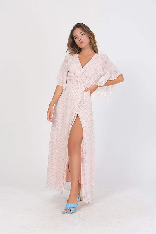 Φόρεμα maxi πουά