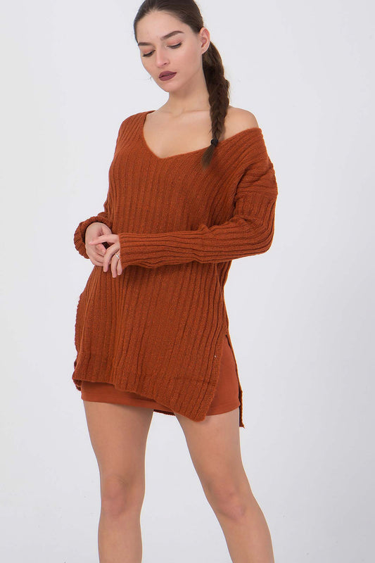 Μπλούζα πλεκτή ασύμμετρη