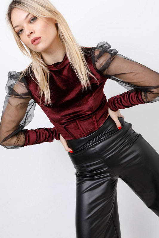 Top cropped βελούδινο