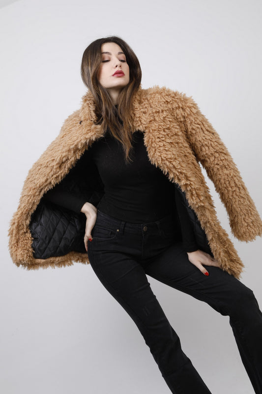 Ημίπαλτο με γούνα μπουκλέ