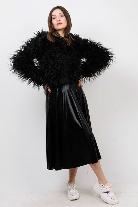 Bolero από faux φουντωτή γούνα