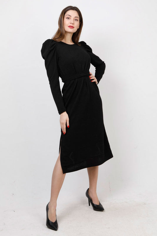 Φόρεμα πλεκτό midi με ζώνη