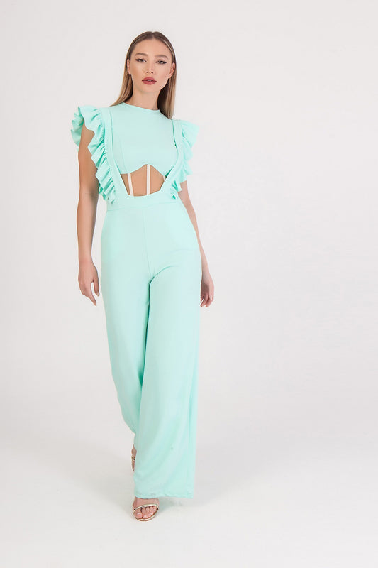 Ολόσωμη Φόρμα με τιράντες και βολάν