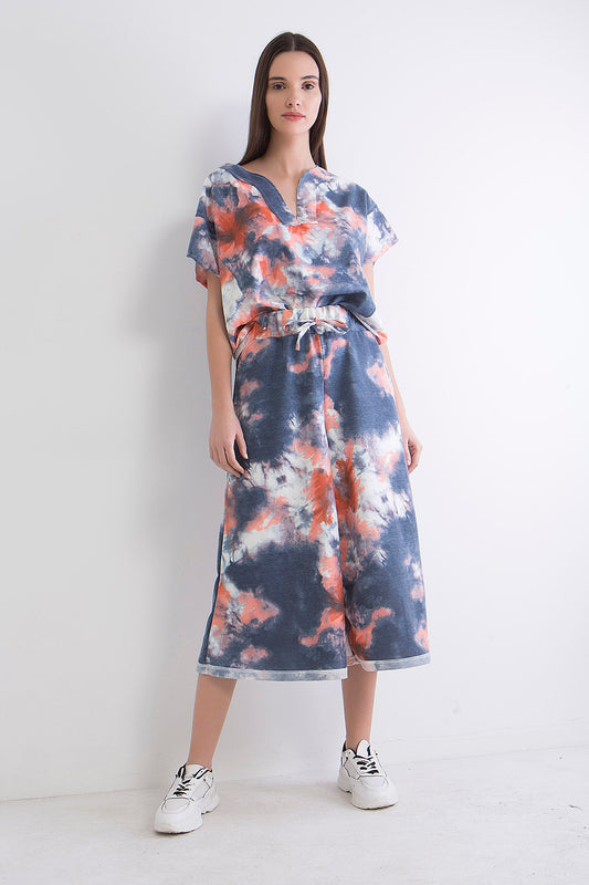 Σετ τοπ - ζιπ κιλότ μπατίκ