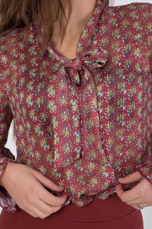 Μπλούζα floral με δέσιμο