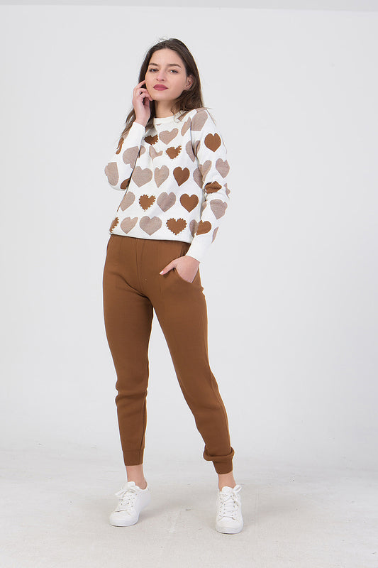 Σετ πλεκτό μπλούζα - παντελόνι