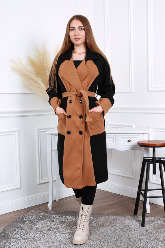 Παλτό μάλλινο δίχρωμο